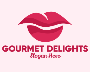 Pink Feminine Lips  logo design