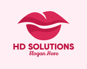 Pink Feminine Lips  logo design