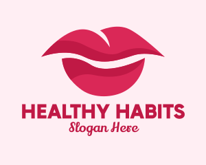 Pink Feminine Lips  logo design