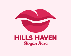 Pink Feminine Lips  logo design