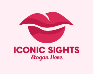 Pink Feminine Lips  logo design