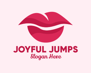 Pink Feminine Lips  logo design