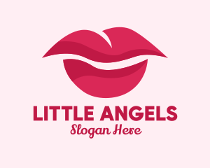 Pink Feminine Lips  logo design