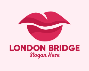 Pink Feminine Lips  logo design