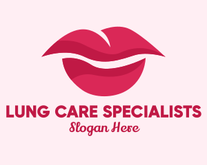 Pink Feminine Lips  logo design