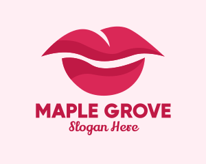 Pink Feminine Lips  logo design