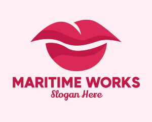 Pink Feminine Lips  logo design