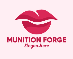 Pink Feminine Lips  logo design