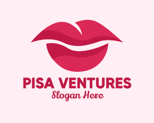 Pink Feminine Lips  logo design