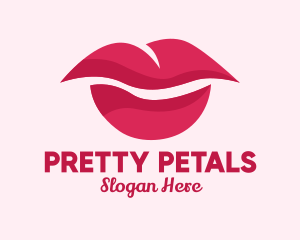 Pink Feminine Lips  logo design