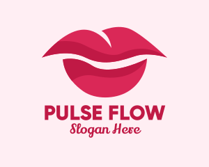 Pink Feminine Lips  logo design