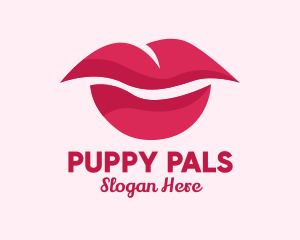 Pink Feminine Lips  logo design