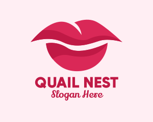 Pink Feminine Lips  logo design