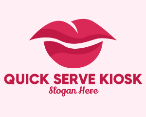 Pink Feminine Lips  logo design