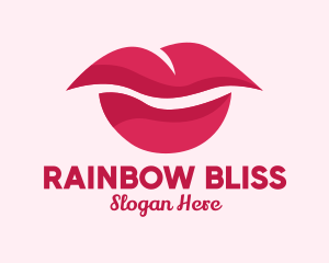 Pink Feminine Lips  logo design