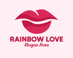 Pink Feminine Lips  logo design