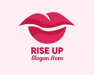 Pink Feminine Lips  logo design