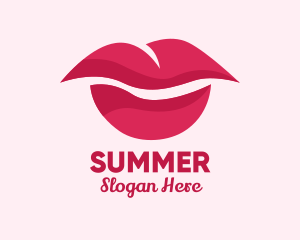 Pink Feminine Lips  logo design