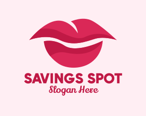 Pink Feminine Lips  logo design