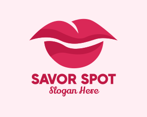 Pink Feminine Lips  logo design