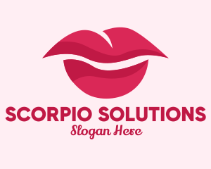 Pink Feminine Lips  logo design