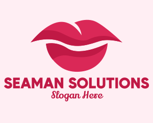 Pink Feminine Lips  logo design