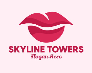 Pink Feminine Lips  logo design