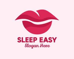 Pink Feminine Lips  logo design