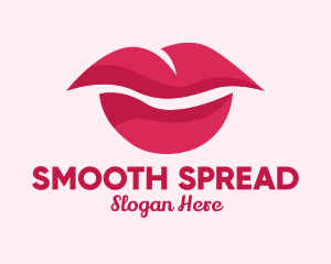 Pink Feminine Lips  logo design