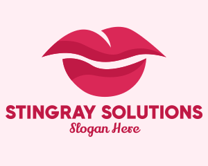 Pink Feminine Lips  logo design