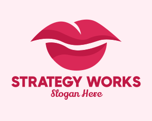 Pink Feminine Lips  logo design