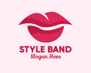 Pink Feminine Lips  logo design