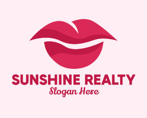 Pink Feminine Lips  logo design