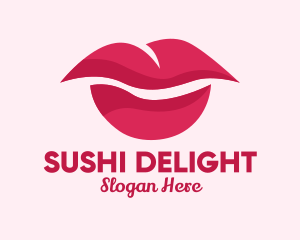 Pink Feminine Lips  logo design