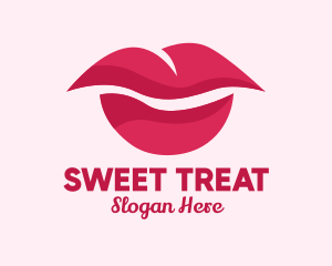 Pink Feminine Lips  logo design