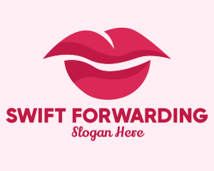 Pink Feminine Lips  logo design