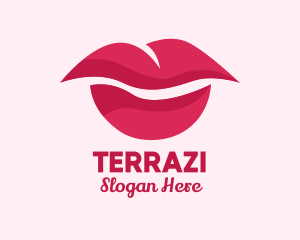 Pink Feminine Lips  logo design