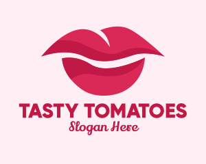 Pink Feminine Lips  logo design