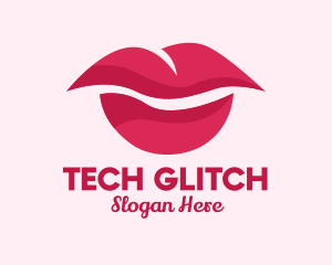 Pink Feminine Lips  logo design