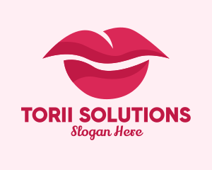 Pink Feminine Lips  logo design