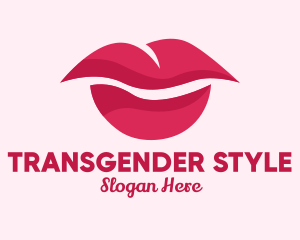 Pink Feminine Lips  logo design