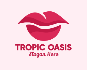 Pink Feminine Lips  logo design