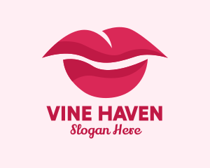 Pink Feminine Lips  logo design