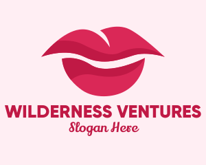 Pink Feminine Lips  logo design