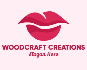 Pink Feminine Lips  logo design