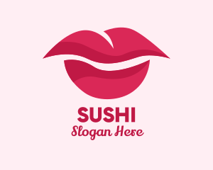 Pink Feminine Lips  logo design