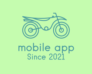 Dirt Bike - Green Motorbike Vehicle logo design