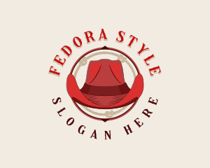 Cowboy Fedora Hat logo design