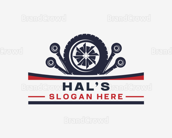 Wheel Tire Mechanic Repair Logo