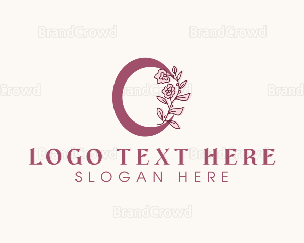 Floral Beauty Nature Letter O Logo
